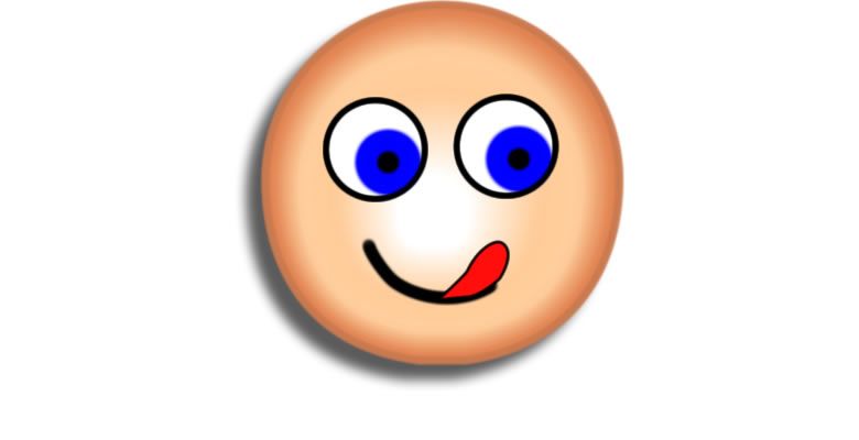 Emoticon emoji rico riqu&iacute;simo cara carona feliz lengua fuera